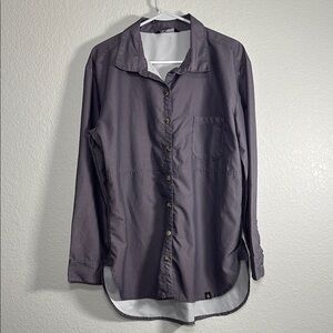 The North Face STEVIE Shirt Medium Button Down Purple Long Sleeve L